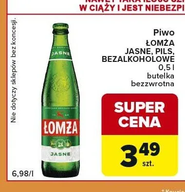 Piwo bezalkoholowe Łomża promocja w Carrefour Express