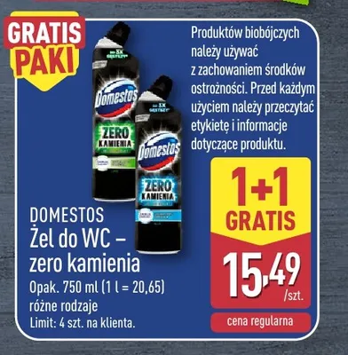 Żel do WC Domestos Zero Kamienia promocja w Aldi