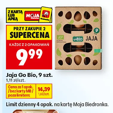 Jajka kurze Go Bio promocja w Biedronka