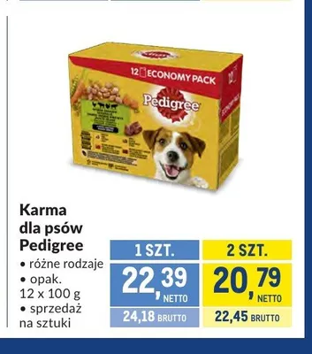 Karma dla psów Pedigree 12-pak 100 g promocja w Makro
