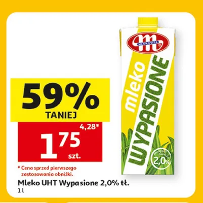 Mleko UHT Wypasione 2,0% tł. Mlekovita promocja w Auchan