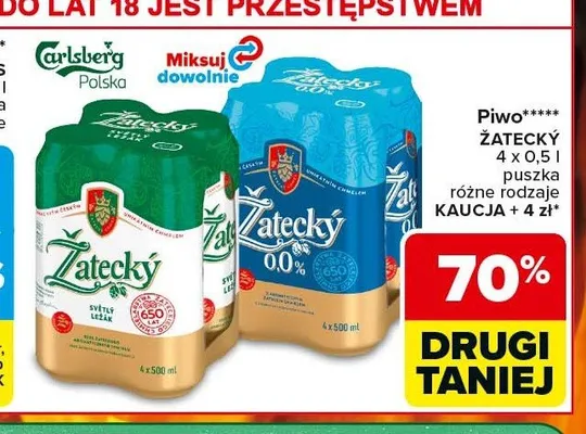 Piwo Žatecký Světlý Ležák 4-pak promocja w Carrefour
