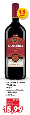 Wino czerwone półsłodkie Kadarika Gold Tradija promocja w Kaufland
