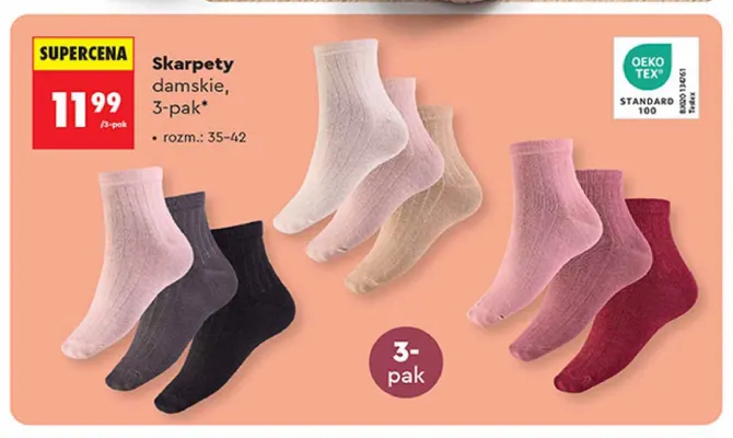 Skarpety damskie 3-pak promocja w Biedronka