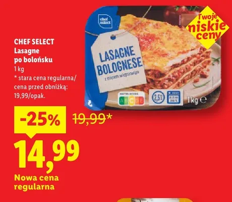 Lasagne po bolońsku Chef Select promocja w Lidl