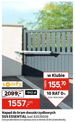 Napęd do bram dwuskrzydłowych SGS ESSENTIAL promocja w Leroy Merlin