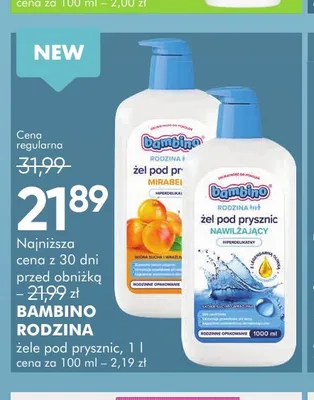 Żel pod prysznic Bambino Rodzina Mirabelka promocja w Super-Pharm