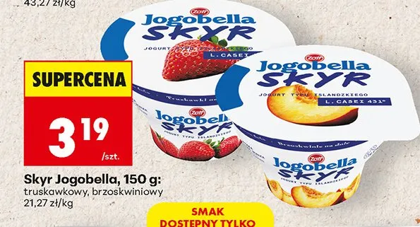 Jogurt Skyr Jogobella truskawkowy promocja w Biedronka