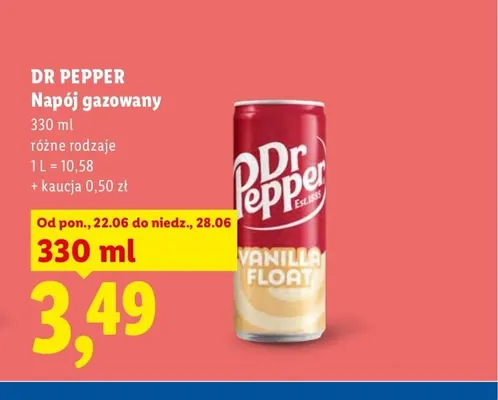 Napój gazowany Dr Pepper Vanilla Float promocja w Lidl