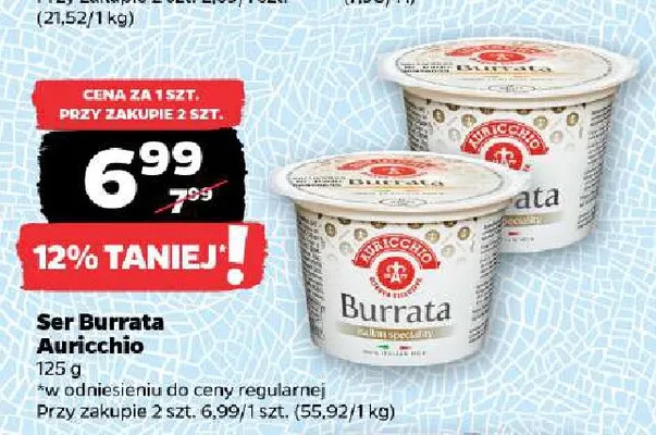 Ser Burrata Auricchio promocja w Netto