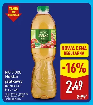 Nektar jabłkowy Rio D'Oro promocja w Aldi