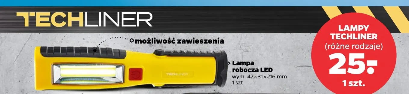 Lampa robocza LED Techliner promocja w Netto