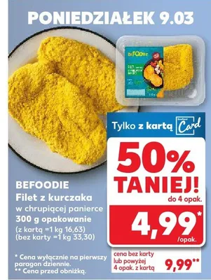 Filet z kurczaka w chrupiacej panierce opakowanie promocja w Kaufland