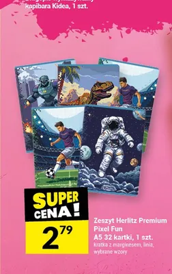 Zeszyt Herlitz Premium Pixel Fun A5 32 kartki promocja w Twój Market