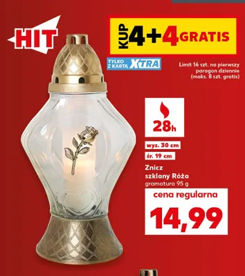 Znicz szklany 450-d promocja w Kaufland