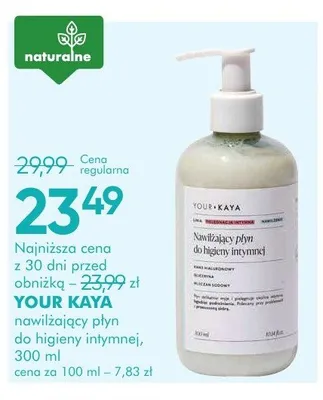 Nawilżający płyn do higieny intymnej YOUR KAYA promocja w Super-Pharm