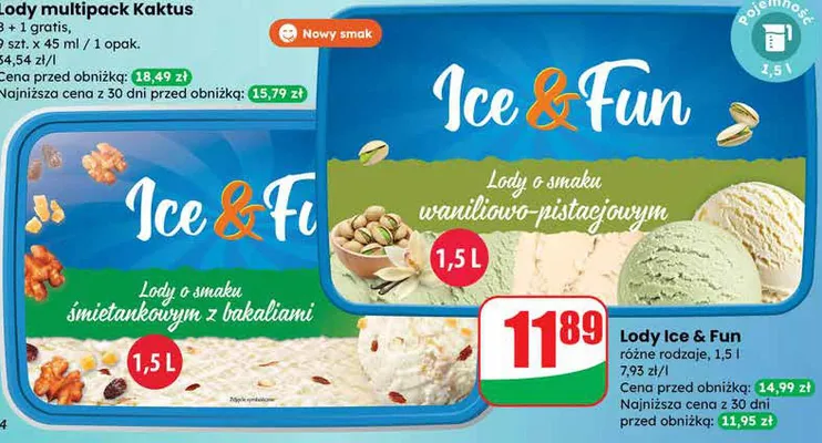 Lody multipack Classic 8+1 gratis promocja w Dino