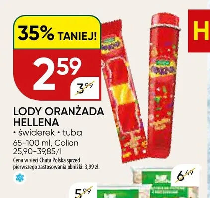 Lody oranżada tuba Hellena promocja w Chata Polska