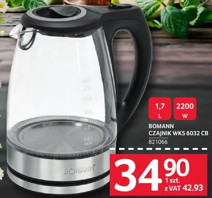 Czajnik elektryczny Bomann WKS 6032 CB promocja w Selgros