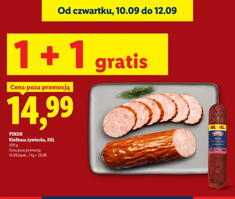 Kiełbasa żywiecka Pikok XXL promocja w Lidl