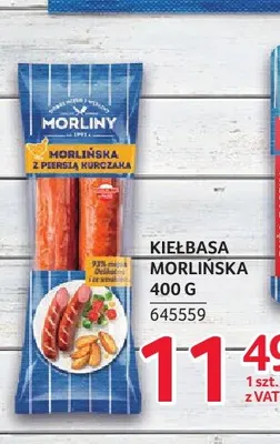 Kiełbasa morlińska z piersią kurczaka Morliny promocja w Selgros
