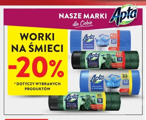 Worki na śmieci Apta promocja w Intermarche