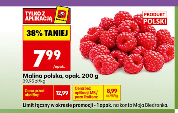 Malina polska promocja w Biedronka
