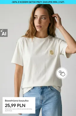 Bawełniana koszulka promocja w Sinsay