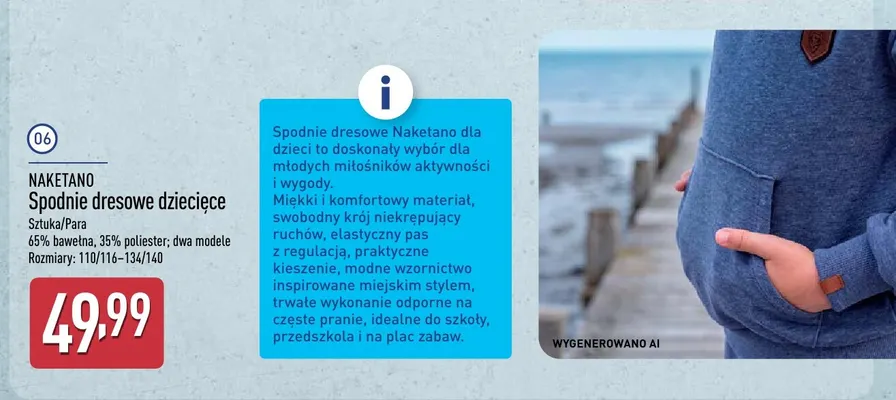 Spodnie dresowe dziecięce Naketano promocja w Aldi