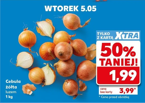 Cebula żółta luzem promocja w Kaufland
