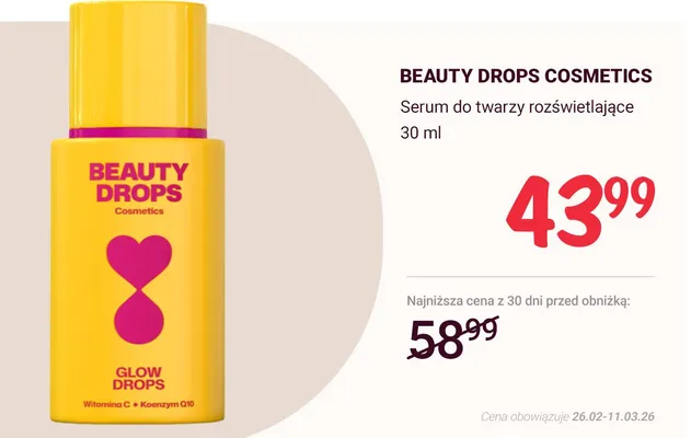 Serum do twarzy rozświetlające promocja w Rossmann