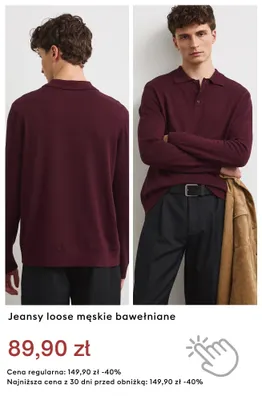Jeansy loose męskie bawełniane promocja w Medicine