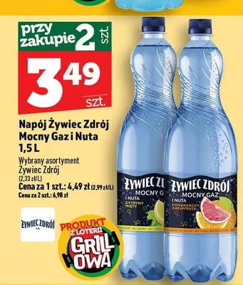Napój Żywiec Zdrój Mocny Gaz i Nuta Cytryny Mięty promocja w TOPAZ