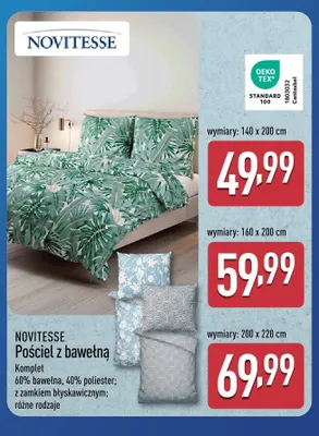 Pościel z bawełną Novitesse 200x220 cm promocja w Aldi