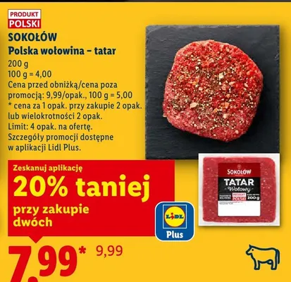 Polska wołowina - tatar promocja w Lidl
