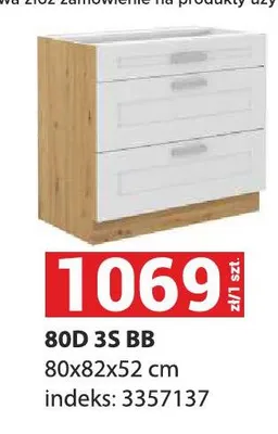 Szafka 80D 3S BB 80x82x52cm promocja w Merkury Market