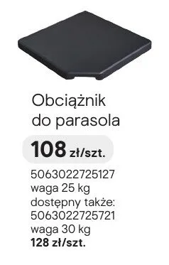 Obciążnik do parasola promocja w Castorama
