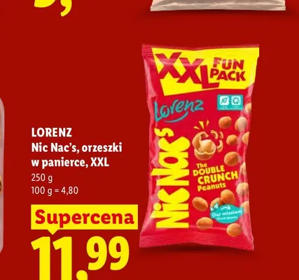 Orzeszki w panierce Nic Nac's Lorenz XXL promocja w Lidl