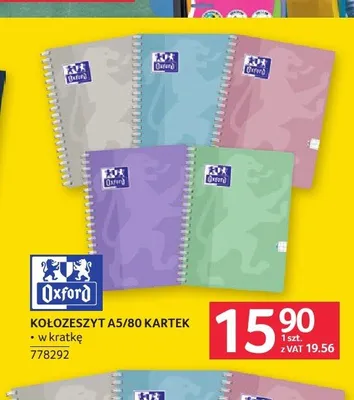 Kołozeszyt A5 Oxford 80 kartek promocja w Selgros