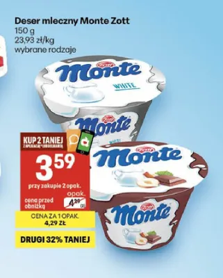 Deser mleczny Monte Zott promocja w Delikatesy Centrum