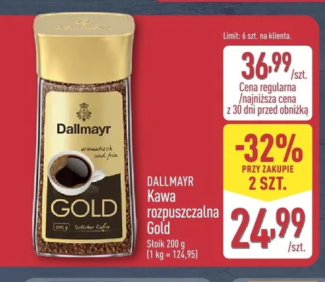 Kawa rozpuszczalna Dallmayr Gold promocja w Aldi