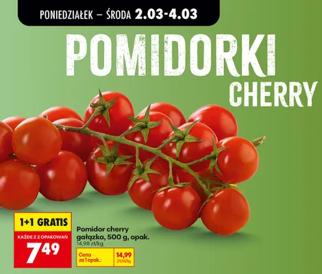 Pomidor cherry gałązka promocja w Biedronka
