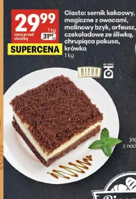Ciasto czekoladowe ze śliwką Bizon promocja w Delikatesy Centrum