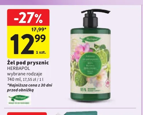 Żel pod prysznic Herbapol promocja w Intermarche
