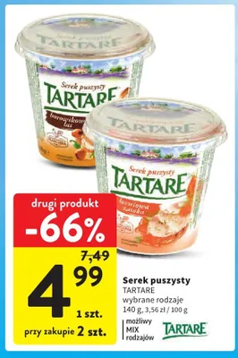 Serek puszysty Tartare Borowikowy Las promocja w Intermarche