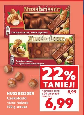 Czekolada mleczna z całymi orzechami laskowymi Nussbeisser promocja w Kaufland