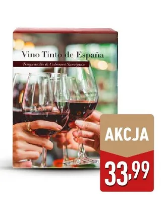 Wino Tinto de España Tempranillo & Cabernet Sauvignon promocja w Aldi