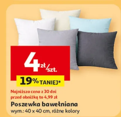 Poszewka bawełniana promocja w Auchan