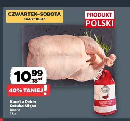Kaczka Pekin Sztuka Mięsa promocja w Netto