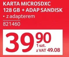 Karta microSDXC 128 GB + adapter Sandisk promocja w Selgros
